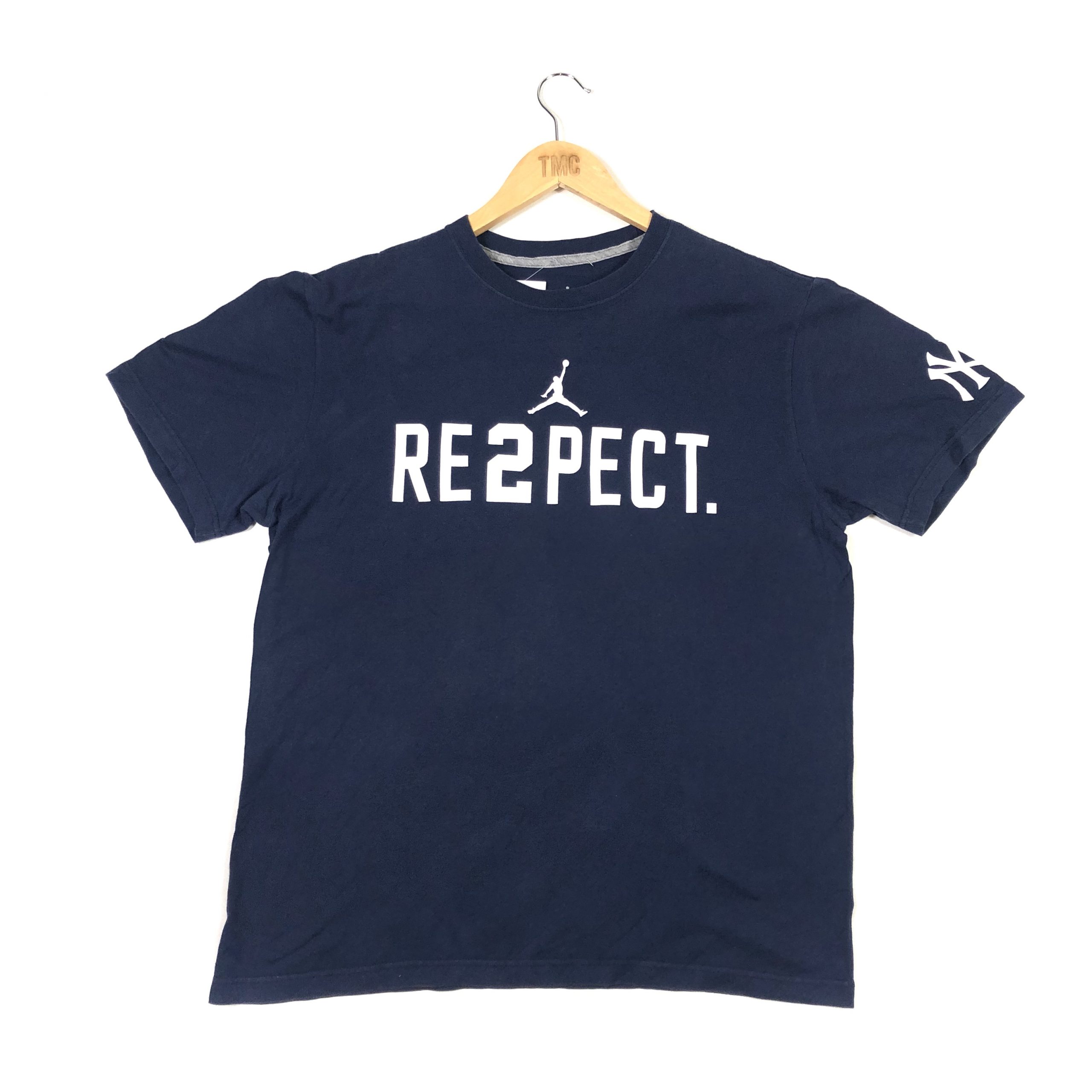 Nike Jordan 'Respect' T-Shirt - Navy - L - TMC Vintage
