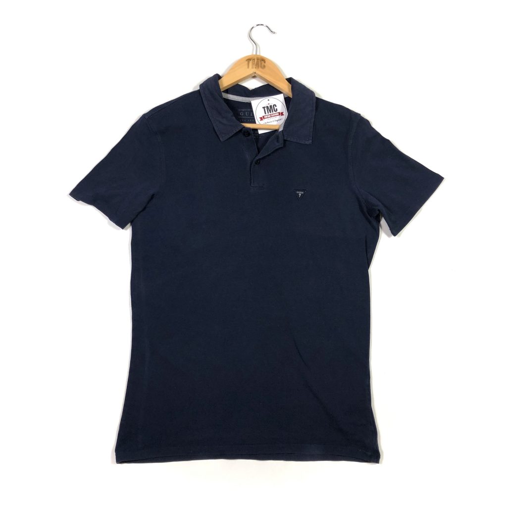 Guess Embroidered Essential Logo Short Sleeve Polo Shirt - Navy - S ...