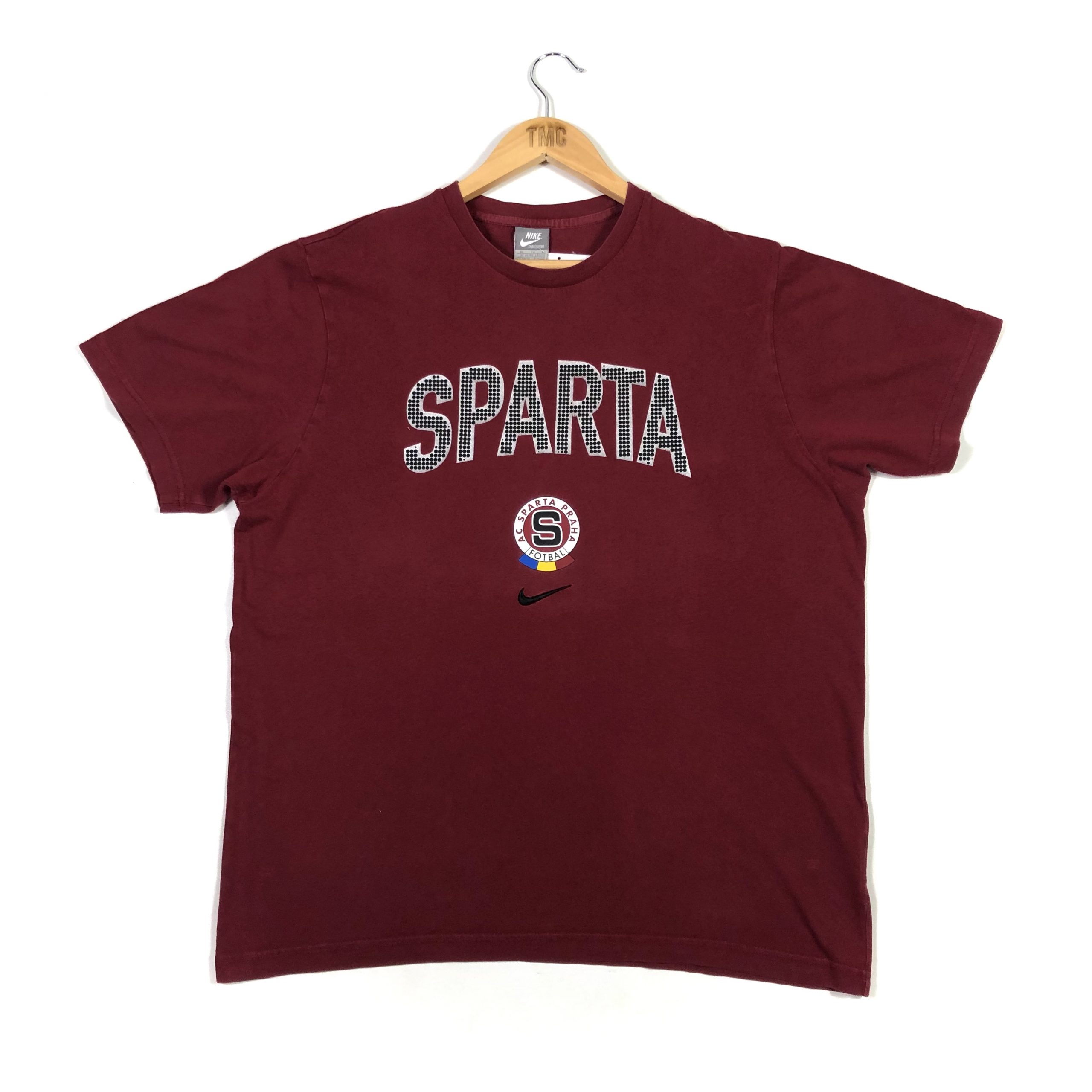 Nike AC Sparta Praha Spell Out T-Shirt - Burgundy - XL - TMC Vintage ...