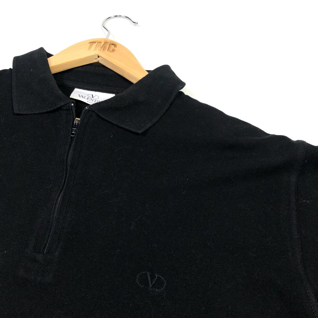 vintage_valentino_designer_branded_short_sleeve_polo_shirt_black_p0018
