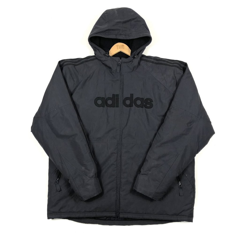 vintage_adidas_grey_3_stripes_padded_jacket_J0032