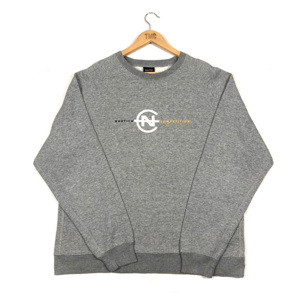 vintage_nautica_embroidered_spell_out_grey_sweatshirt_s0161