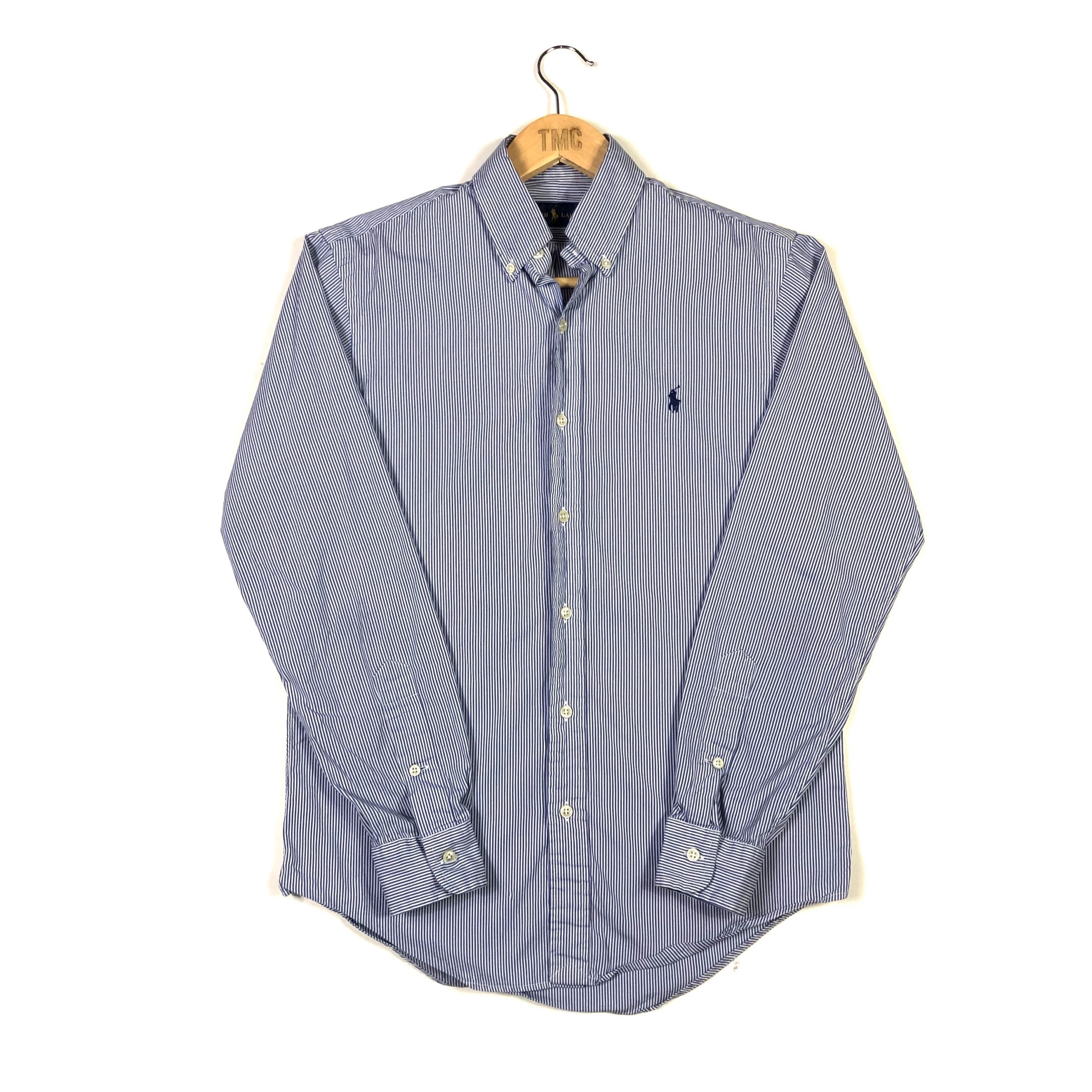 Ralph Lauren Striped Formal Shirt - Blue - XS - TMC Vintage - Vintage ...