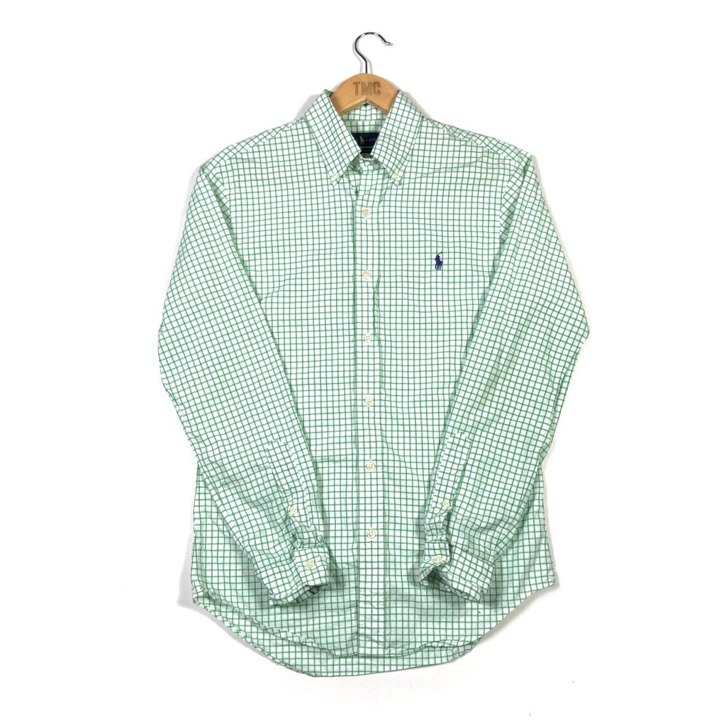 vintage_ralph_lauren_green_graph_check_shirt_sh0014