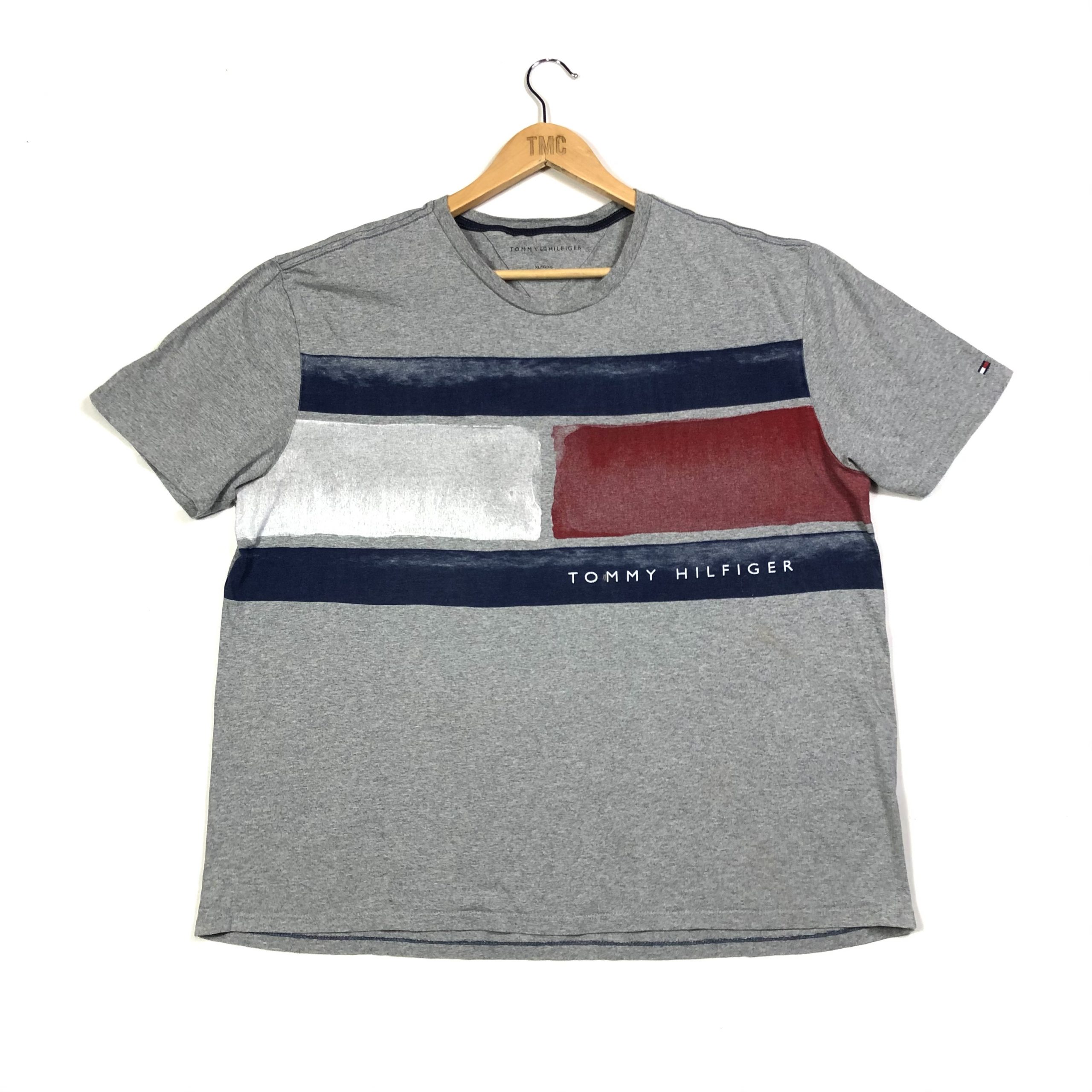 Tommy Hilfiger Big Logo T-Shirt - Grey - XL - TMC Vintage - Vintage ...