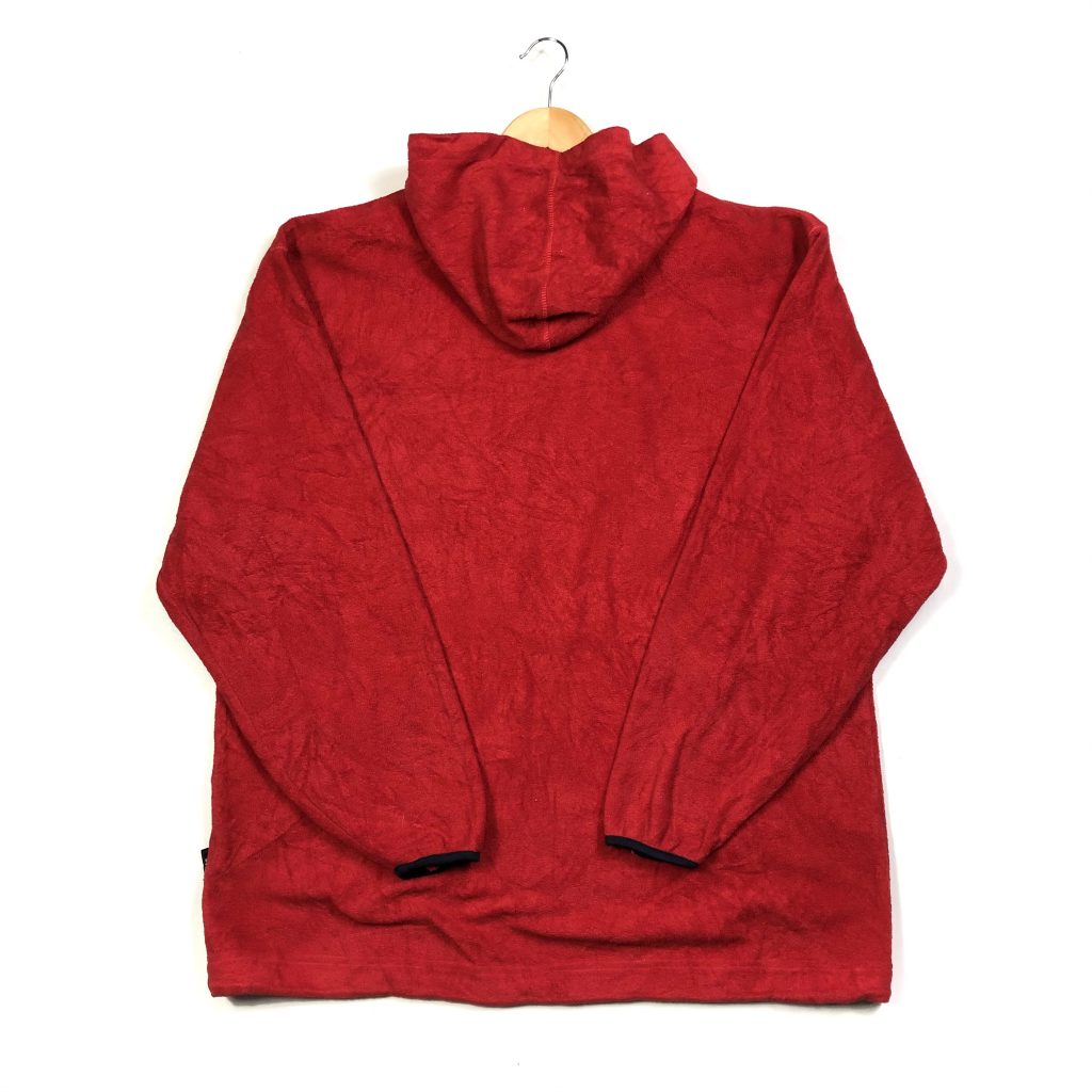 vintage_nautica_red_embroidered_spell_out_fleece_hoodie_fl0079