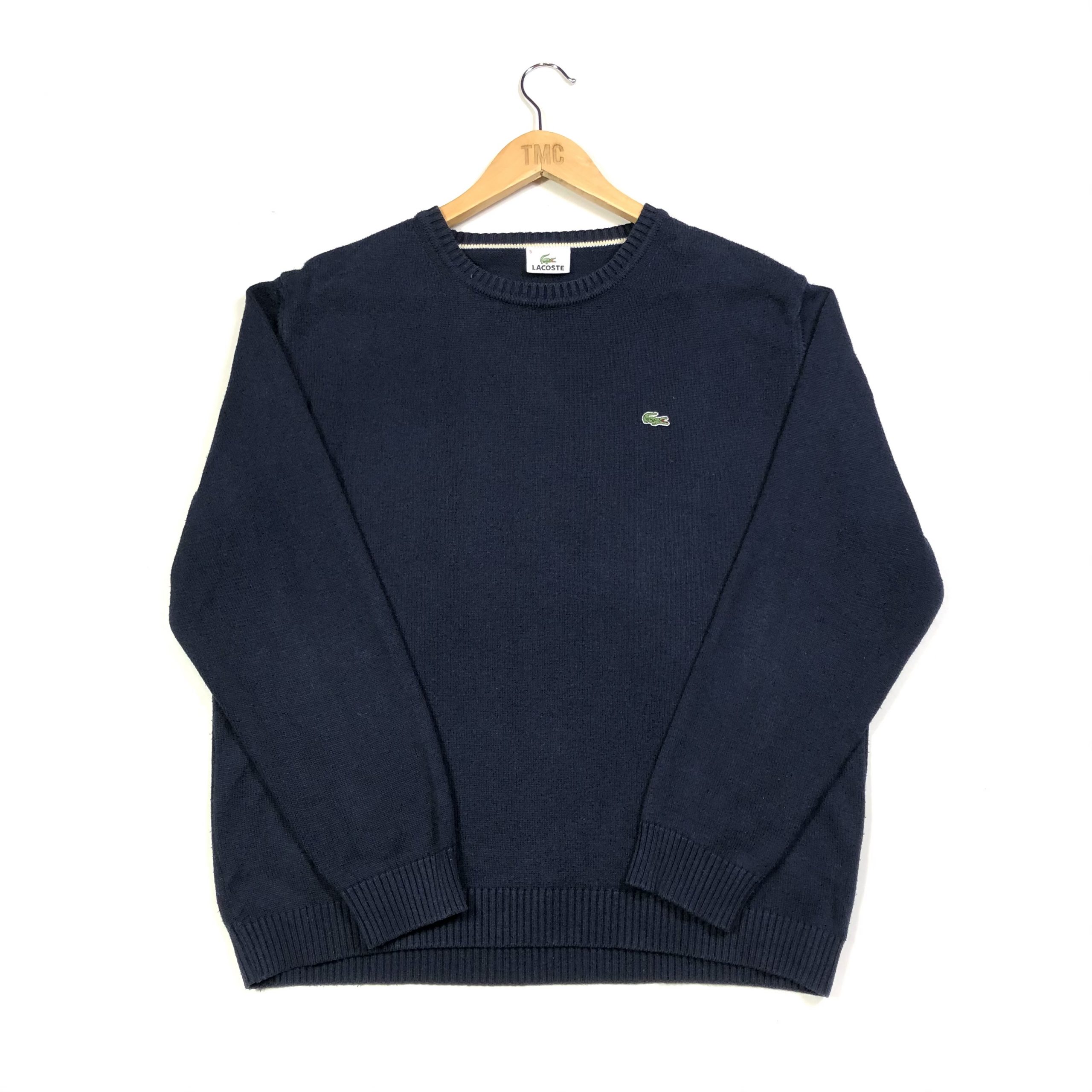 Lacoste Embroidered Essential Knit Jumper - Navy - S - TMC Vintage ...