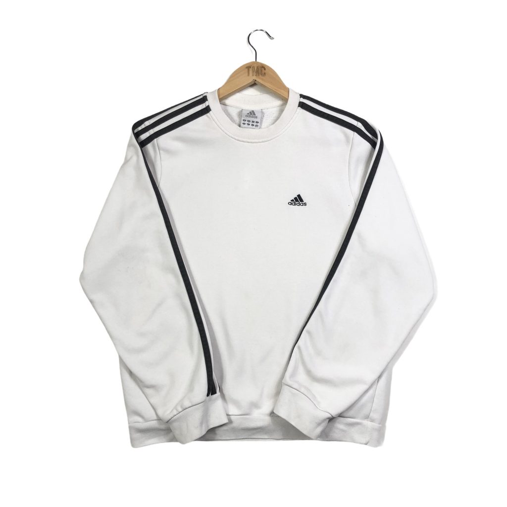Adidas Essential Sweatshirt - White - S - TMC Vintage - Vintage Clothing