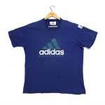 vintage adidas equipment printed logo blue t-shirt