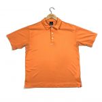 vintage nike centre swoosh logo orange polo shirt