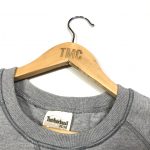 vintage timberland grey sweatshirt with embroidered spell out logo