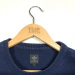 vintage adidas originals block colour blue knit jumper