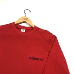 vintage adidas original essential logo red sweatshirt