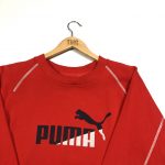 vintage puma red spell out logo sweatshirt