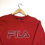 fila embroidered red spell out logo vintage sweatshirt