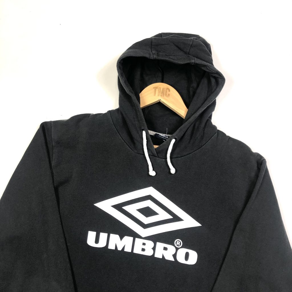 vintage clothing umbro printed big logo black hoodie