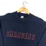 vintage usa nfl los angeles chargers embroidered navy team sweatshirt