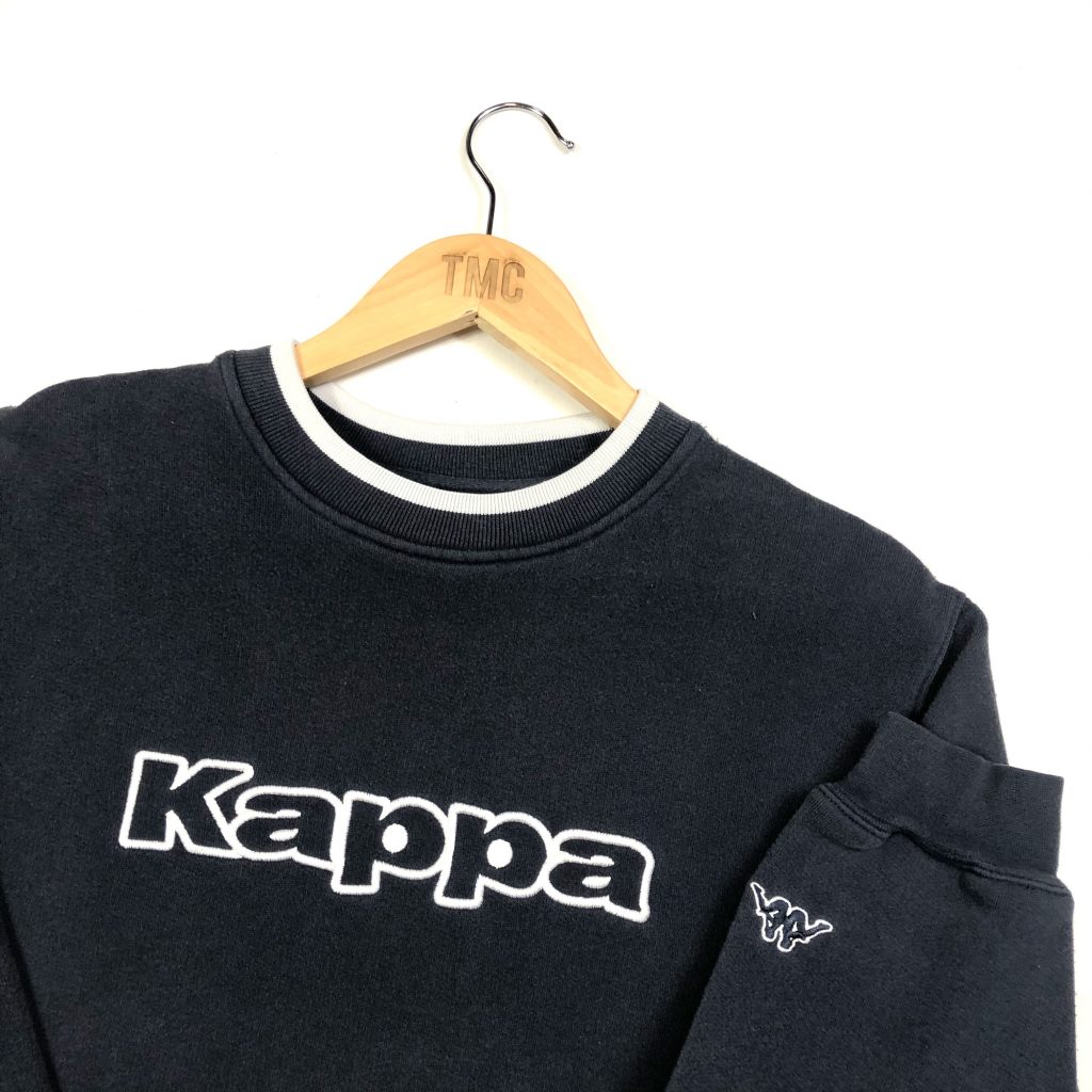 vintage clothing kappa spell out logo navy sweatshirt