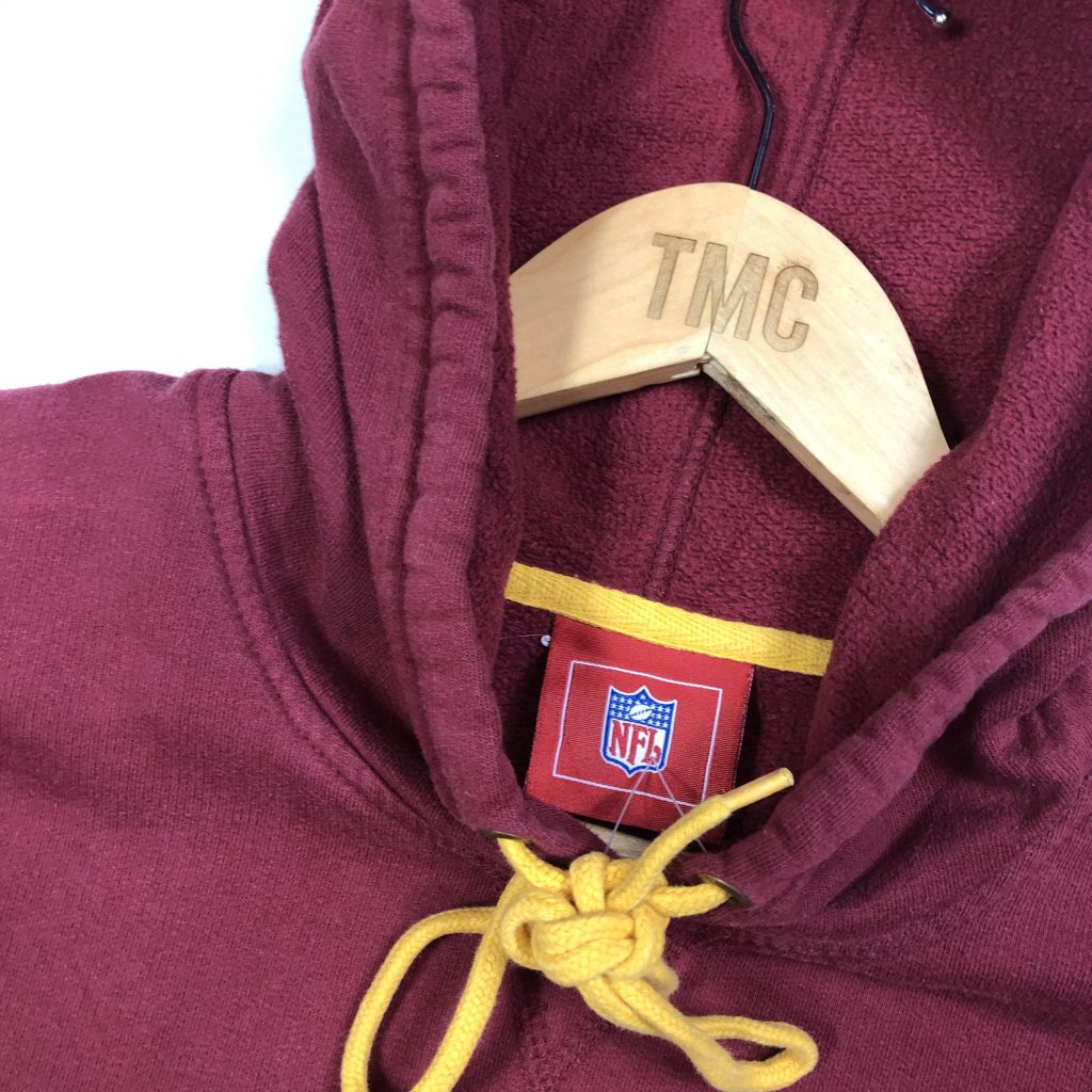 vintage usa nfl redskins team hoodie burgundy