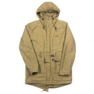 vintage carhartt beige hooded parka jacket