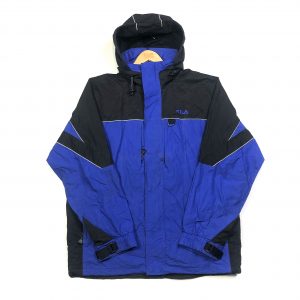 vintage clothing fila waterproof blue hooded jacket