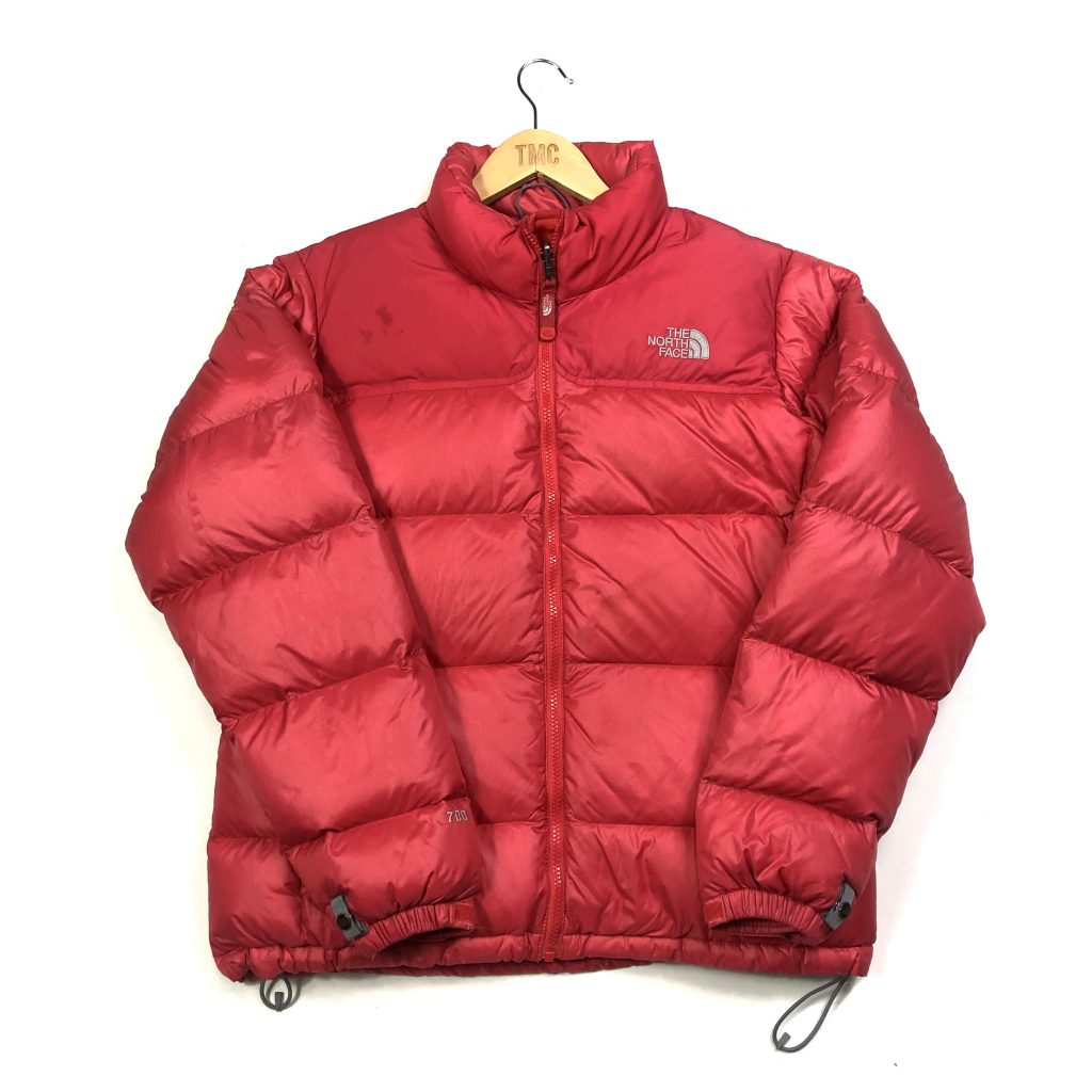 vintage womens north face nuptse 700 red puffer jacket