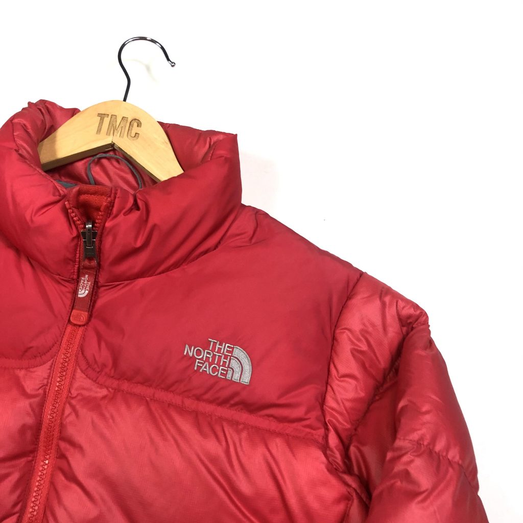 vintage womens north face nuptse 700 red puffer jacket