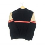 vintage fila embroidered quarter zip black knit jumper