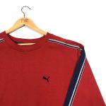 vintage puma embroidered essential logo red sweatshirt
