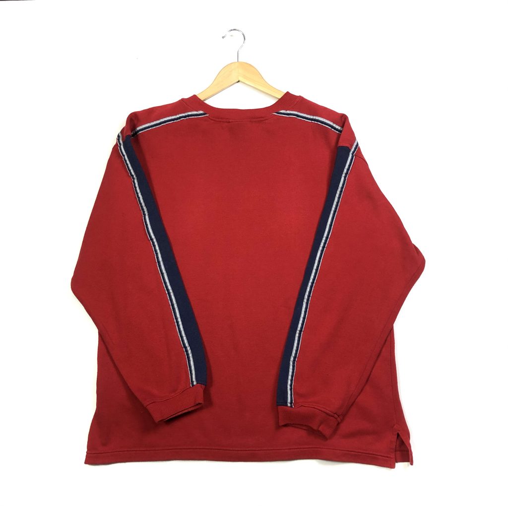 vintage puma embroidered essential logo red sweatshirt