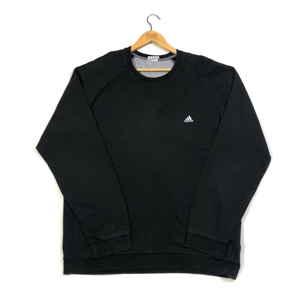 vintage clothing adidas black essential logo sweatshirt