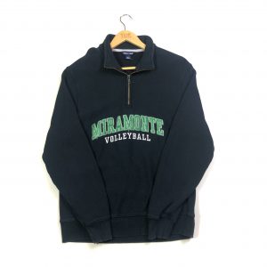 vintage usa embroidered miramonte volleyball quarter-zip sweatshirt navy