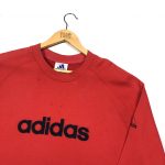 vintage 90s adidas embroidered spell out red sweatshirt