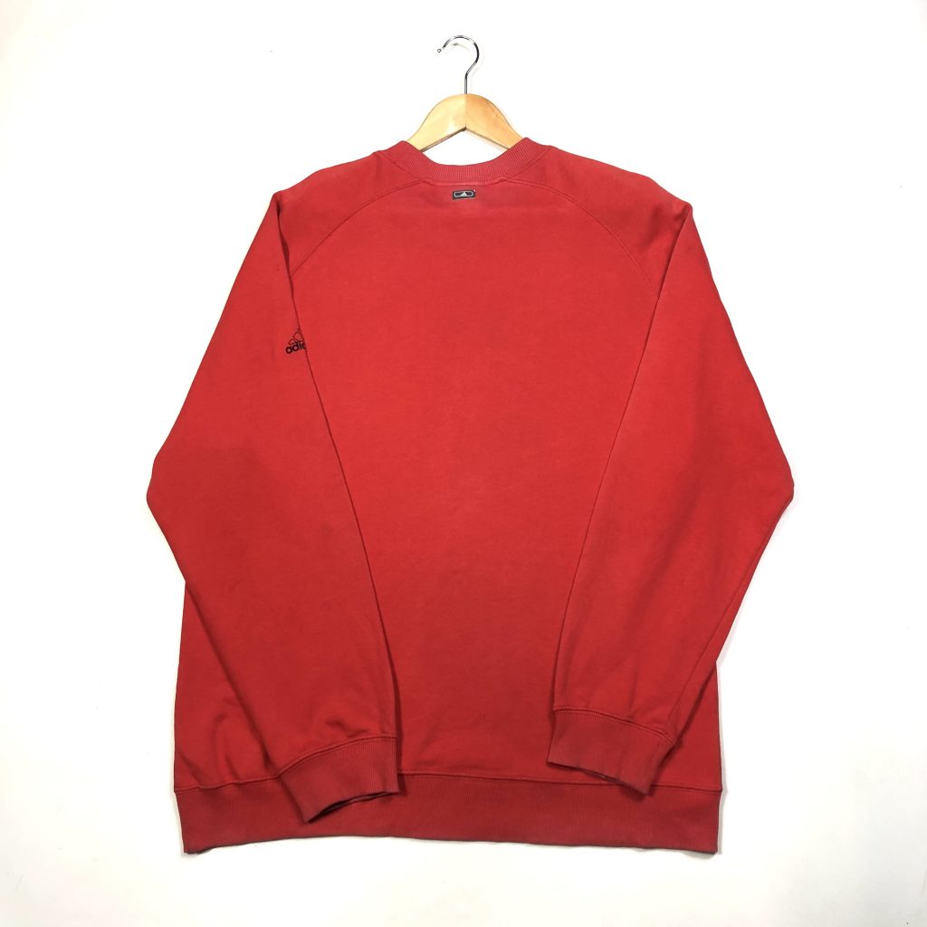 vintage 90s adidas embroidered spell out red sweatshirt