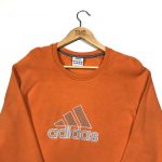 vintage clothing adidas embroidered logo orange sweatshirt
