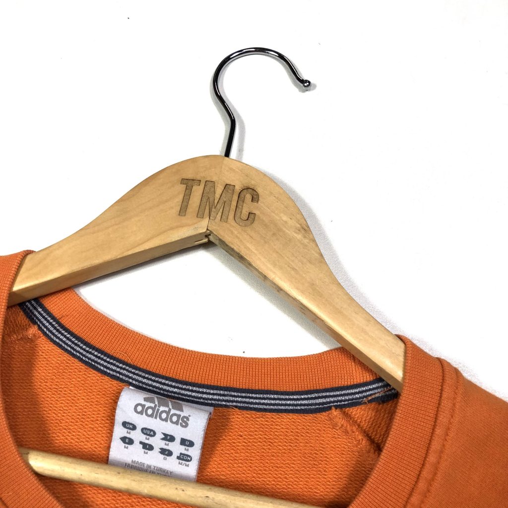 vintage clothing adidas embroidered logo orange sweatshirt
