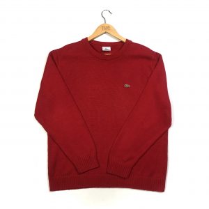 vintage clothing lacoste crocodile logo red knit jumper