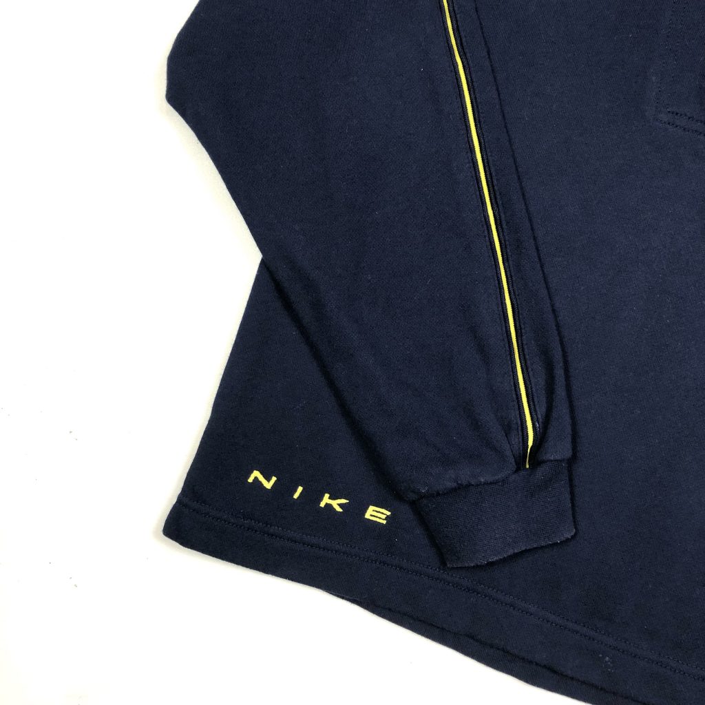 vintage clothing nike embroidered logo navy quarter-zip sweatshirt