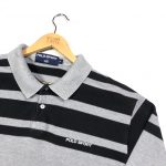 vintage clothing ralph lauren polo sport grey striped polo shirt