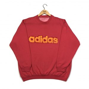 vintage clothing adidas printed graffiti spell out logo sweatshirt in red
