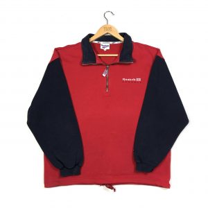 vintage reebok classic red union jack quarter-zip sweatshirt