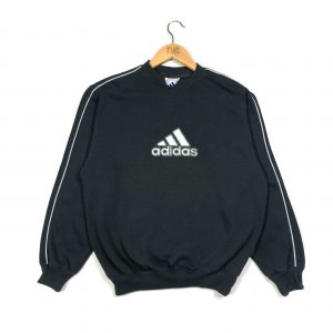 vintage clothing adidas embroidered spell out logo black sweatshirt