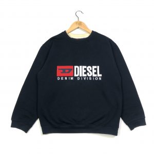 vintage clothing diesel embroidered logo navy sweatshirt