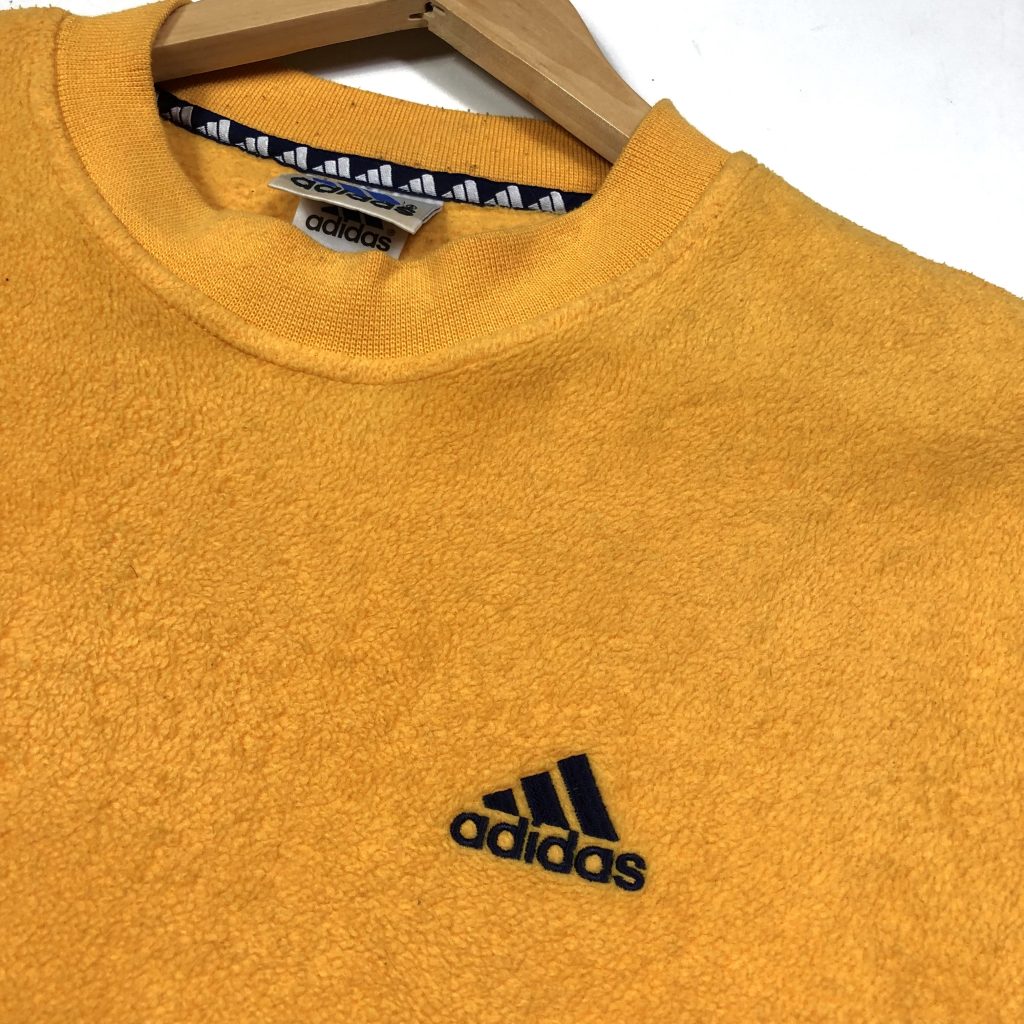 90's Fleece Sweatshirt - Yellow - S - Vintage - Vintage Clothing