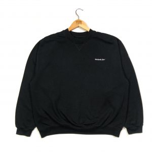 vintage reebok clothing black sweatshirt with miniature logo