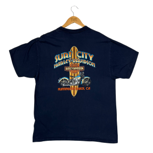 vintage clothing harley-davidson printed back graphic navy t-shirt