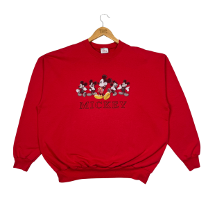 vintage disney mickey mouse printed graphic red sweatshirt
