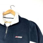 vintage clothing reebok essential navy quarter-zip pullover fleece