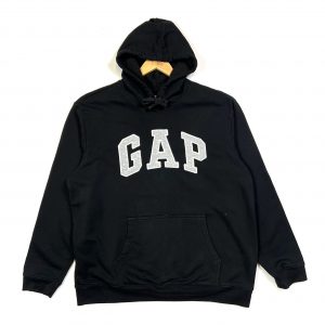 vintage clothing black gap embroidered spell out logo hoodie