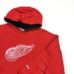 vintage reebok usa nhl detroit red wings embroidered hoodie